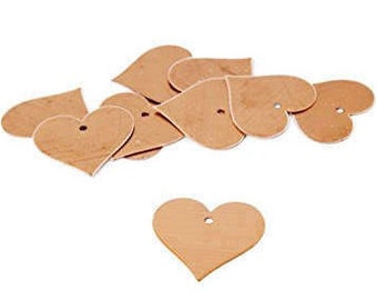 RMP Stamping Blanks, Heart with One Hole, 16 oz. Copper 0.021" (24 Ga.) Multiple Sizes - 10 Pack