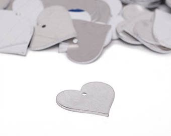 RMP Stamping Blanks, Aluminum Heart with Hole, .063" (14 Ga.)- 50 Pack