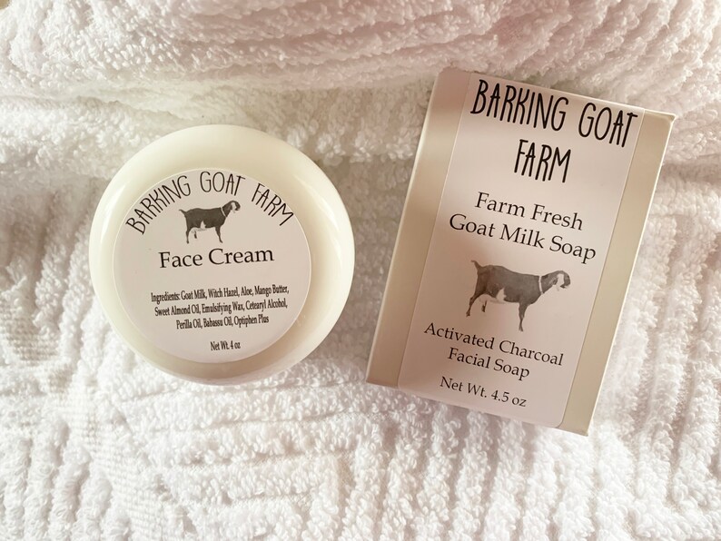 Goat Milk Facial Set Activated Charcoal Soap and Face Cream Etsy
