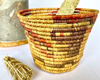 Handwoven Palm Basket | Mexican Palm Basket | Woven Basket | Tall Woven Basket | Mexican Basket | Boho Decor | Woven Grass Basket