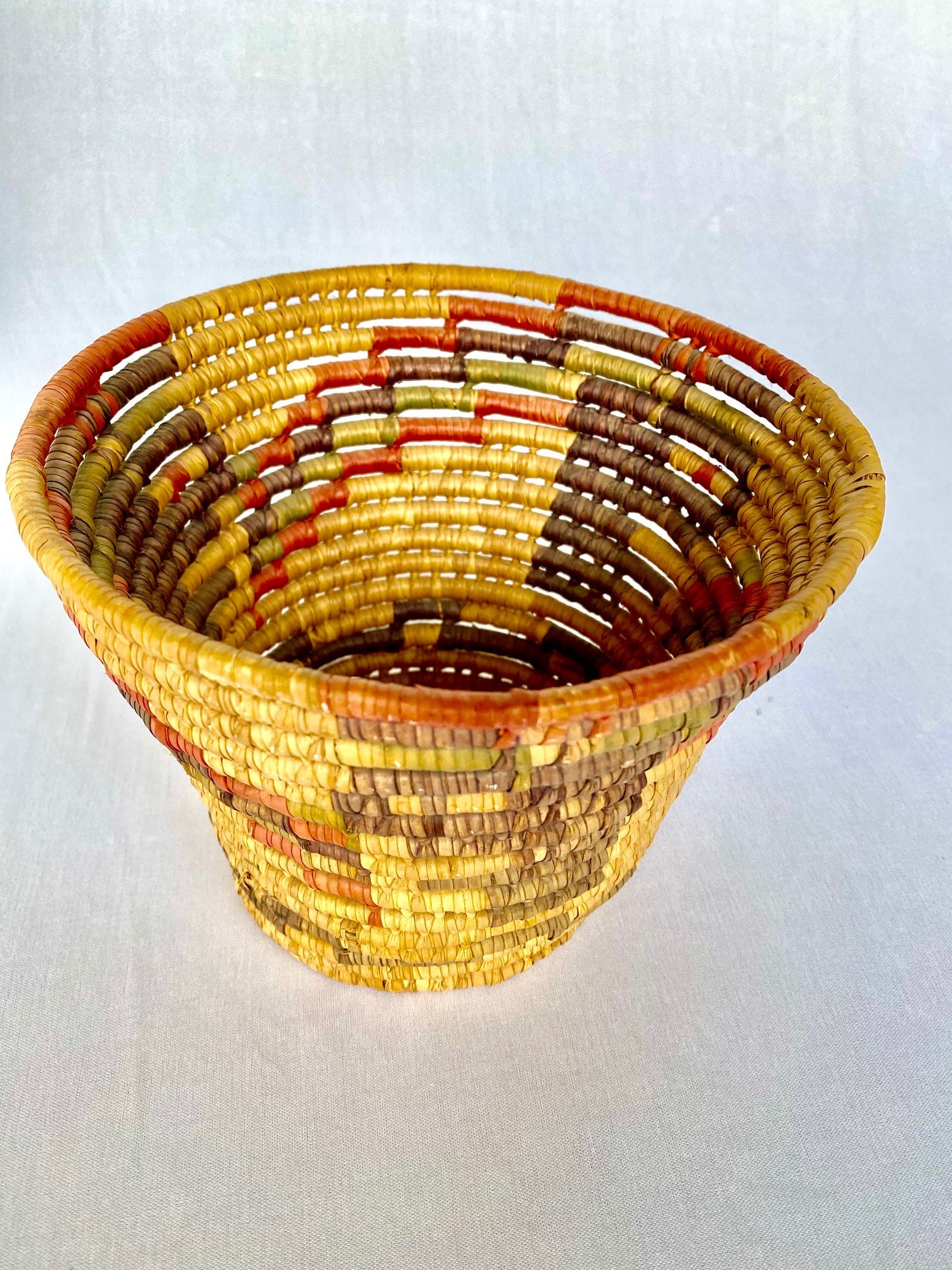 Handwoven Palm Basket Mexican Palm Basket Woven Basket Etsy