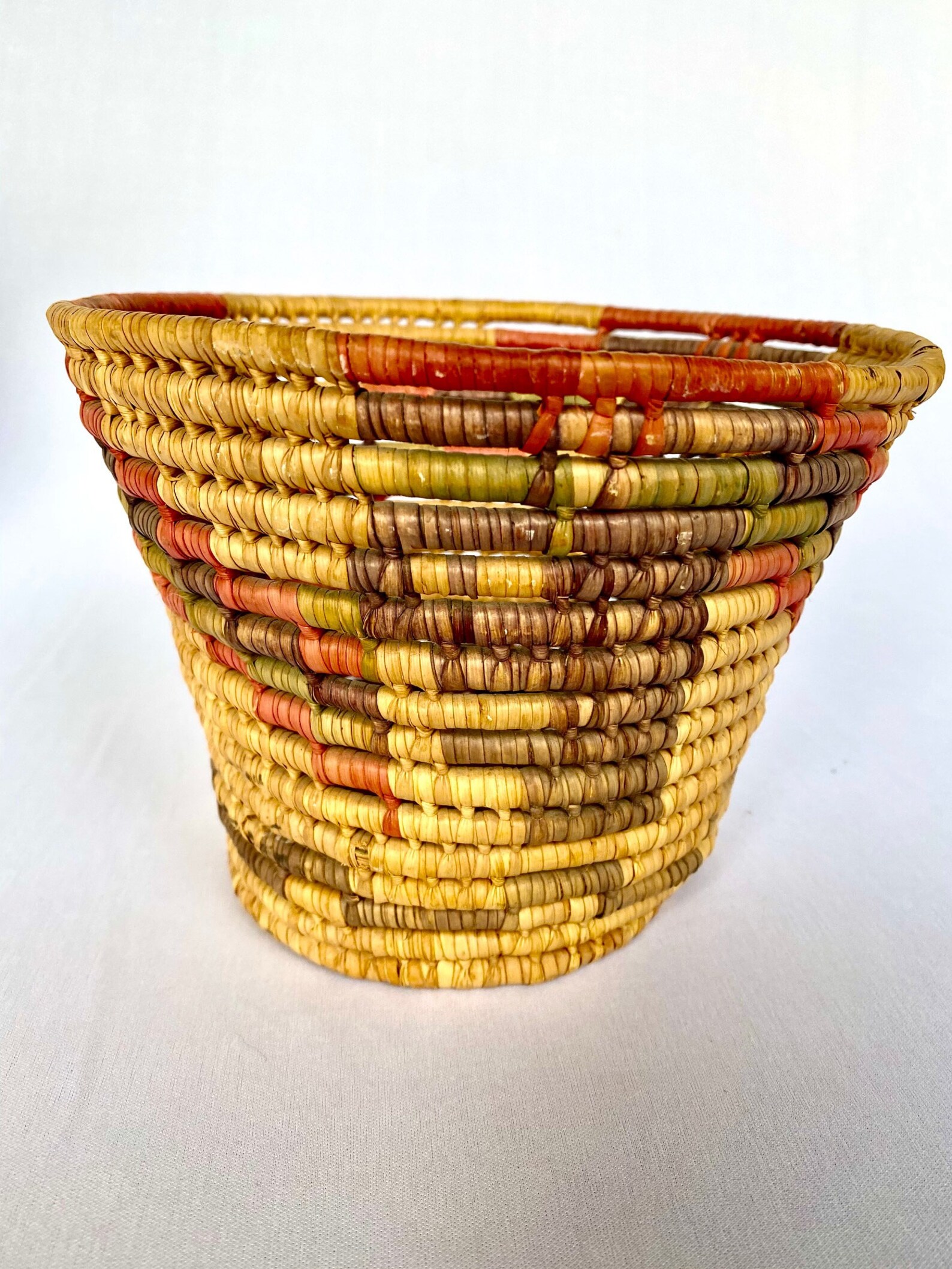 Handwoven Palm Basket Mexican Palm Basket Woven Basket Etsy