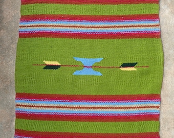 Vintage Handwoven Mexican Rug | Vintage Mexican Textile | Wall Textile | Wall Hanging