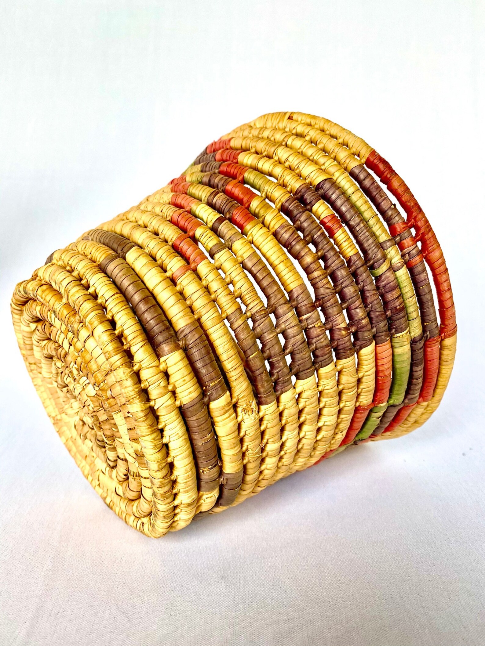 Handwoven Palm Basket Mexican Palm Basket Woven Basket Etsy
