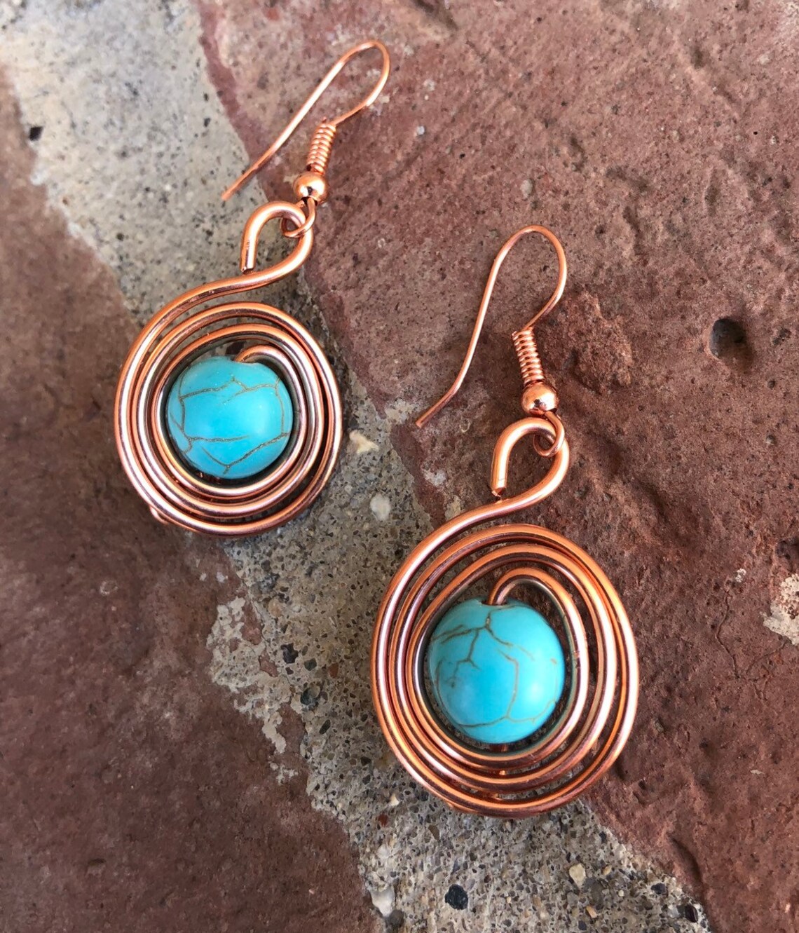 Unique Piece/Copper Jewelry/Copper Turquoise Blue Etsy