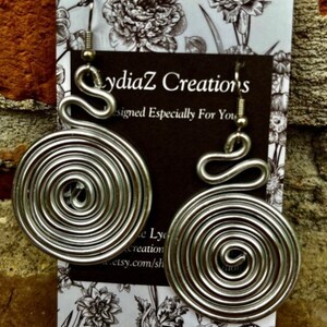 Silver Statement Earrings, Wire Wrapped Boho Hippie Jewelry