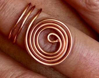 Handcrafted Unique Eye Catching Flirty Copper Jewelry/Wire Wrapped Ring/Copper Ring/Lydiaz/Lightweight/Copper Jewelry/Statement Ring/