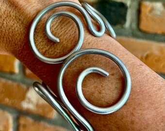 Sexy Chic Flirty Eye Catching Silver Stunning Unique Statement Bracelet Cuff/Lightweight/Flexible/Gorgeous/LydiaZ/Fashion Forward Jewelry