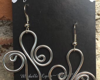 Unique Piece/Silver Aluminum Jewelry/Silver Aluminum Earrings/Boho/Hippie/LydiaZ/lightweight & simply beautiful/Great gift/Fashion Jewelry