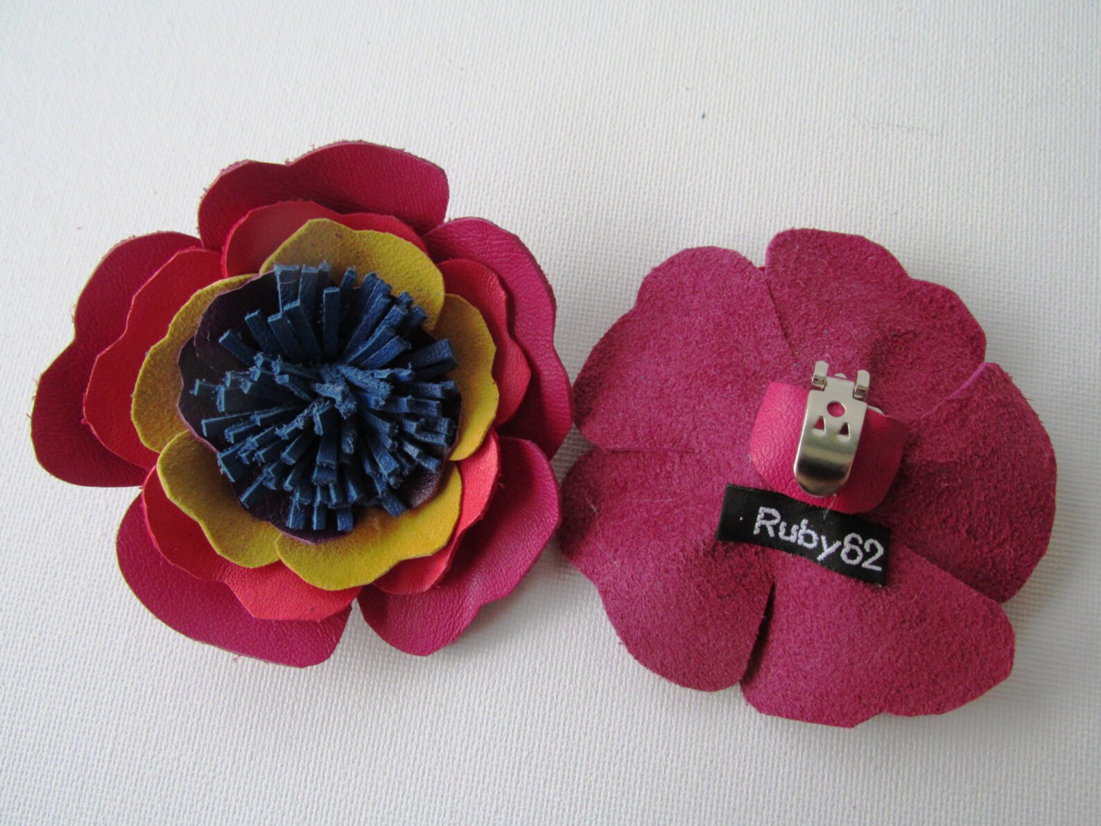 Red Leather Flower Shoe Clips Red Shoe Clips Shoe Flowers Etsy UK