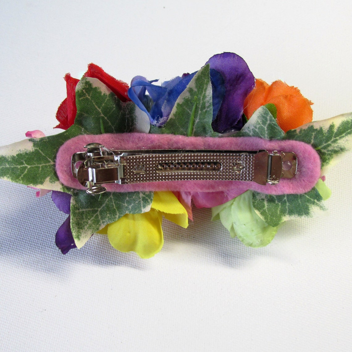 Fascinator rainbow barrette multi coloured flower clip Etsy
