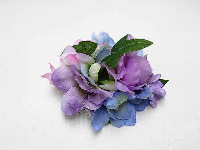 Grande Pervenche Lilas Bleu Clair Rose Fleur Pince à cheveux bibi Mariage 7134 