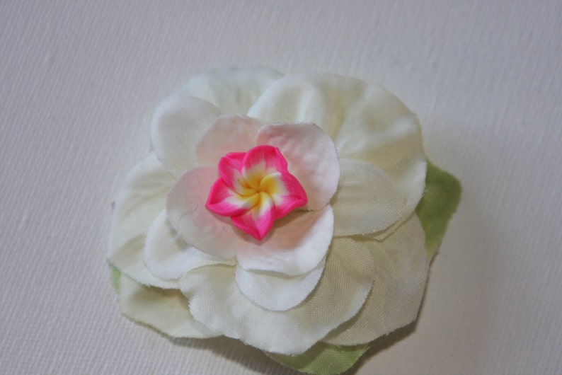 cream flower hair clip