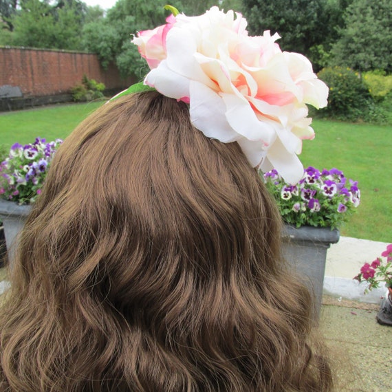 Pink Rose Fascinator Wedding Guest Hair Accessories Pink Etsy