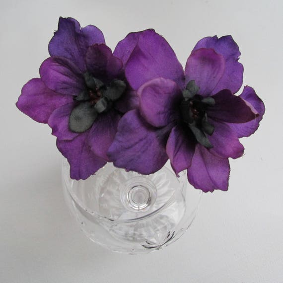1x Purple Flower Hair Pins Wedding Hair Flowers Purple Hair Etsy