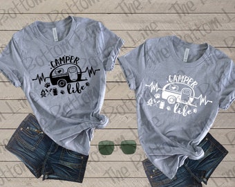 Camper Life Shirt, Unisex Tee, Funny Tee, Perfect Camper Gift, Birthday Gift For Her, Funny Tshirt, Camping and Bonfires Tee, Campfire Shirt