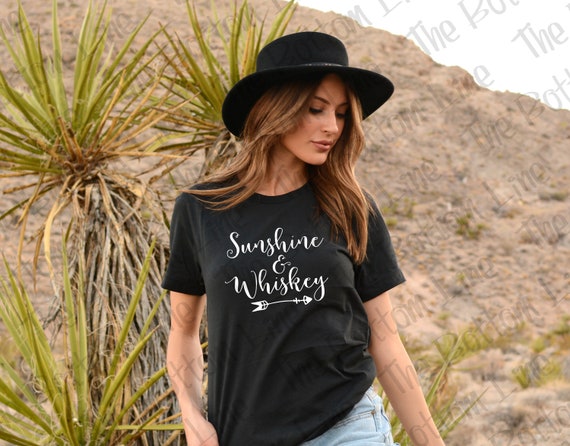 Sunshine & Whiskey Shirt, Country Music Shirt, Concert Shirt, Vacation Top, Country Girl Shirt, Country Concert Tee, Country Music Festival