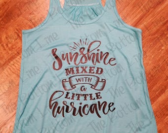 Sunshine Mixed with a Little Hurricane Tank TopBooze Cruise ShirtBachelorette party shirts21st Birthday Shirt for HerBeach Cover Up