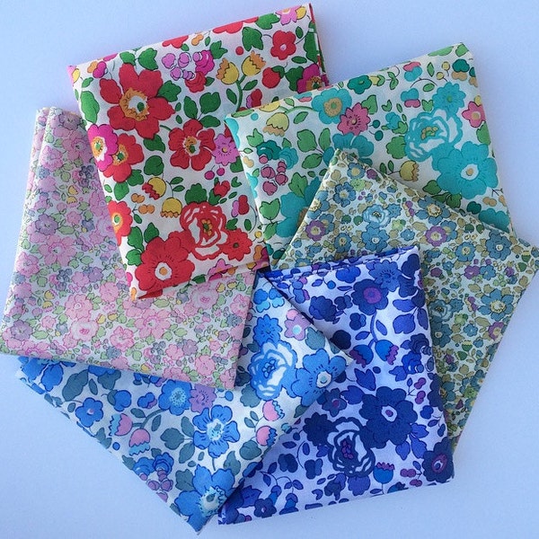 Liberty of London Fat Eighth Bundle of Betsy & Betsy Ann Love, 6 pieces, One of each Design