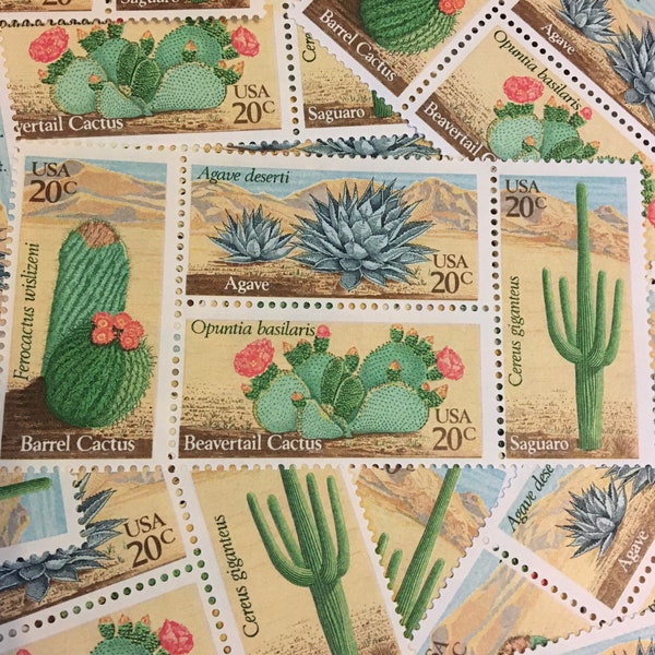 Cactus- 20c unused US postage stamp set - Quantity of 12
