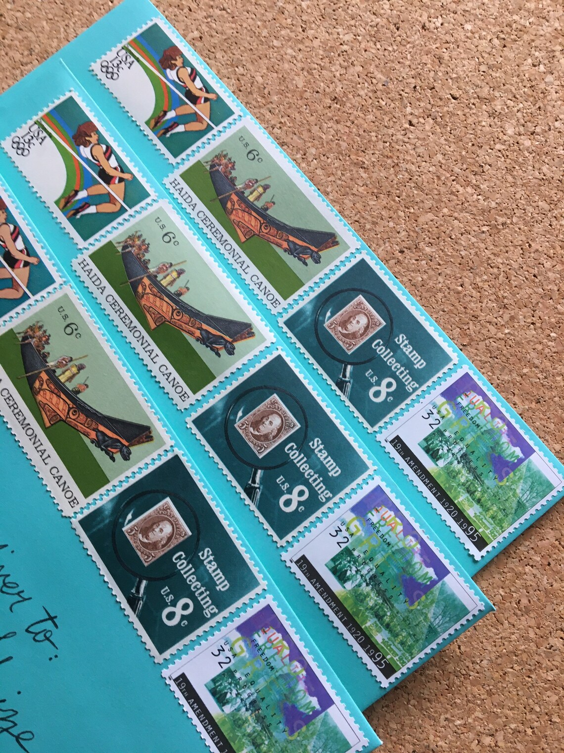 Green Haida Ceremonial Canoe Vintage Postage Stamps 6 Cents Etsy