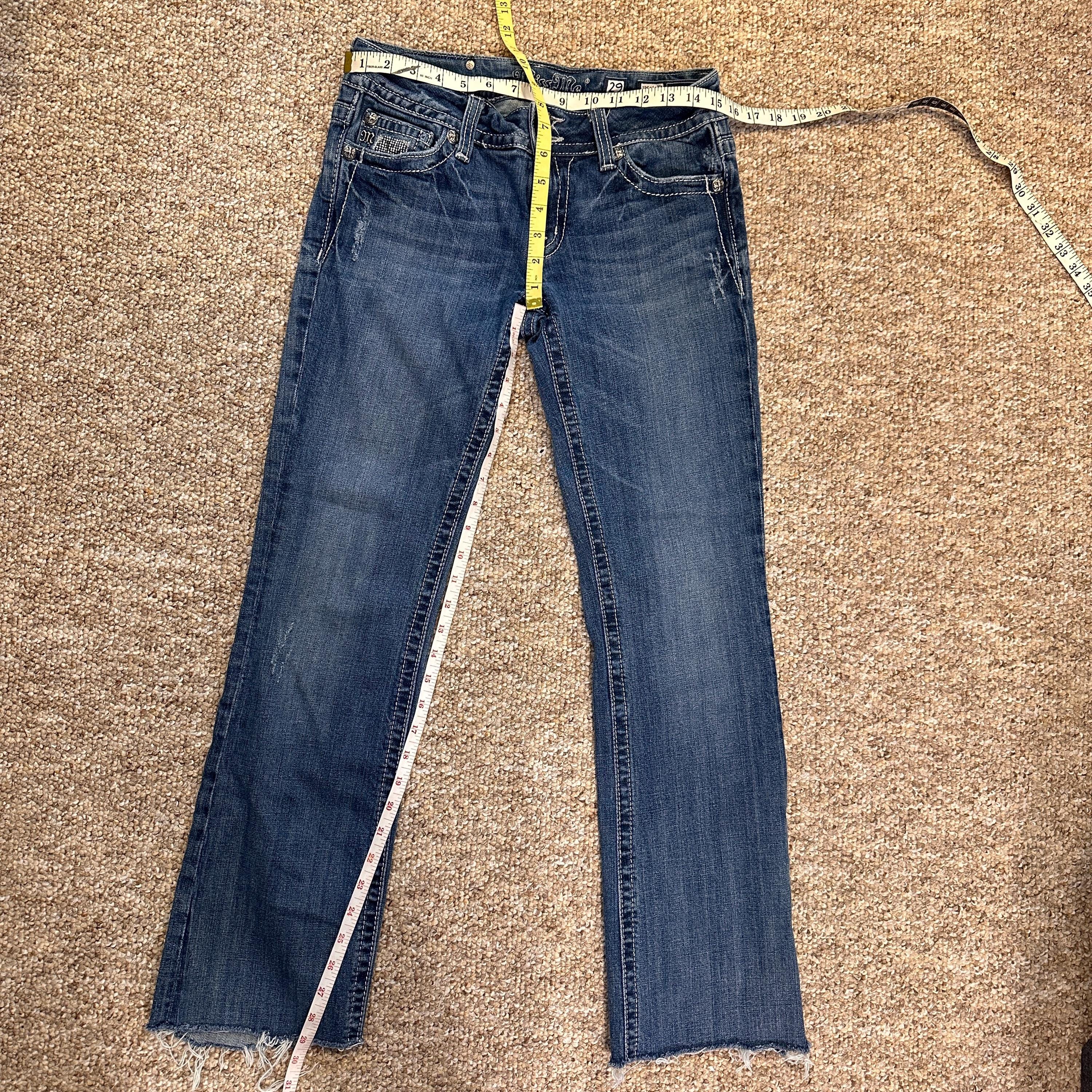 Y2K Womens 29 Miss Me JP5010 Boot Cut Angel Wing Bling