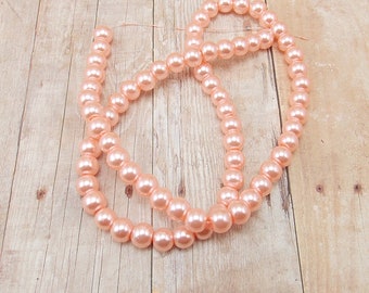 100 x 6mm Pale Lemon Glass Pearl Beads Jewellery Making Crafts