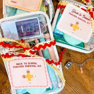 Teacher Survival Kit Tag, Back-To-School Teacher Emergency Kit Gift Idea, Welcome Back Teacher Gift, Meet the Teacher Printable Tag