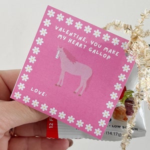 Druckbare Pferde Valentinstagskarten - EDITIERBARE Valentinstagskarten für Kinder im Klassenzimmer