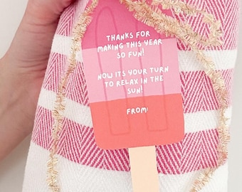 Printable End of Year Teacher Gift Tag, DIY Teacher Gift Idea, Summer Teacher Gift, Teacher Thank You, End of School Tag, Schools Out