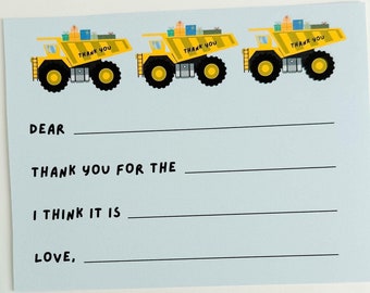 Printable Birthday Thank You Cards for Kids – Fill in the Blank Boys Thank You Notes – Kids Gratitude Notecards – Gift Thank You Letter