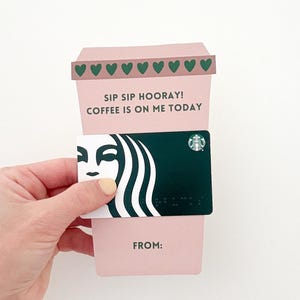 Kaffee Geschenk Kartenhalter | Sip Sip Hooray Lehrer Danke, Mitarbeiter Geschenk, Danke einem Latte, Mitarbeiter Wertschätzung | Männlicher Lehrer Geschenk