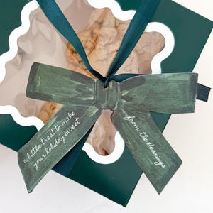 Printable Christmas Bow Gift Tags | Hand Drawn Holiday Tags | Editable Teacher Treat Tag | Personalized Holiday Gift Tags