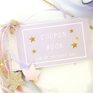 Cupones de cumpleaños para niños, libro de cupones para niños, cupones de cumpleaños imprimibles para niñas, actividades de cumpleaños, libro de cupones para niños, descarga instantánea