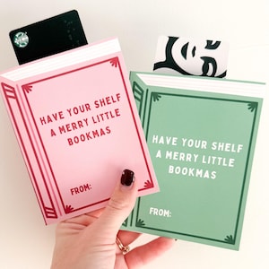 Book Gift Card Holder Printable, Teacher Gift Card, Staff Coworker Gift, Coffee Gift Card Holder, Christmas Book Lover Gift