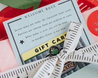 Back to School Teacher Gift – DIY Dinner and Dishes Cardholder | Easy Teacher Gift for First Day of School or Meet the Teacher PRINTABLE