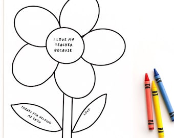 All About My Teacher Printable Coloring Page | End of Year Teacher Gift from Student | Teacher Appreciation DIY Activity for Kids