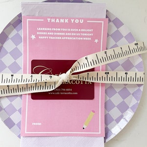 Leraar waardering cadeaukaarthouder - afdrukbaar diner op ons leraar cadeau - leraar bedankt - doe-het-zelf cadeau-idee voor leraar