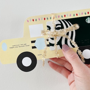 Porta carte regalo stampabile per autista di autobus - Regalo di Natale per autista di autobus