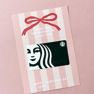 Porte-cartes cadeau professeur de danse - porte-cartes imprimable personnalisable pour la Saint-Valentin