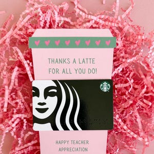 Porte-cartes café Teacher Appreciation Week - Thanks a Latte - Parfait pour les enseignants et le personnel