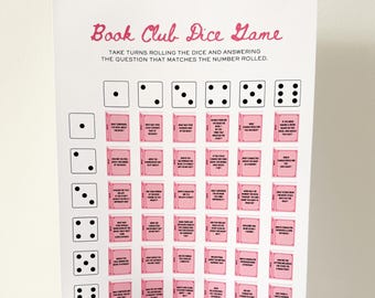 Book Club Questions Dice Game Printable, Book Club Icebreaker, Book Club Discussion Game, Book Club Night Activity, PDF + Editable Template