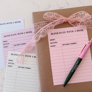 Tarjeta de biblioteca imprimible "Cita a ciegas con un libro" - Elige un género de intercambio de libros - Idea de regalo sorpresa - Libro misterioso - libro de biblioteca - EDITABLE