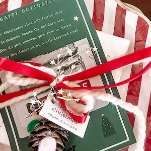 Regalo de agradecimiento para maestros - Idea de regalo para las vacaciones de invierno - Porta tarjetas de regalo Dinner on Us - Regalo de Navidad para maestros - Porta tarjetas de regalo para maestros durante las vacaciones