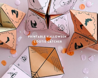 Classroom Halloween Cootie Catcher Printable, Fortune Teller Halloween Activity, Class Party Favor, Halloween School Craft Game PRINTABLE