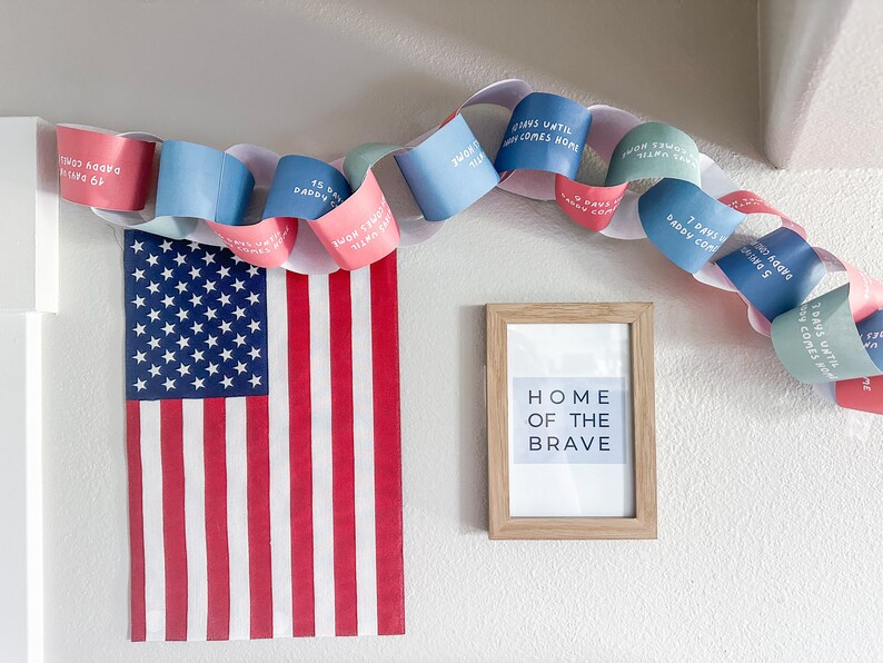 Days Until Daddy Comes Home Printable Paper Chain- Deployment Military ...