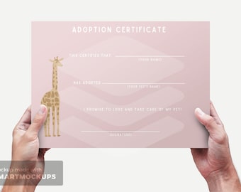 Adopt an Animal - Party Animal Safari Adoption Certificate