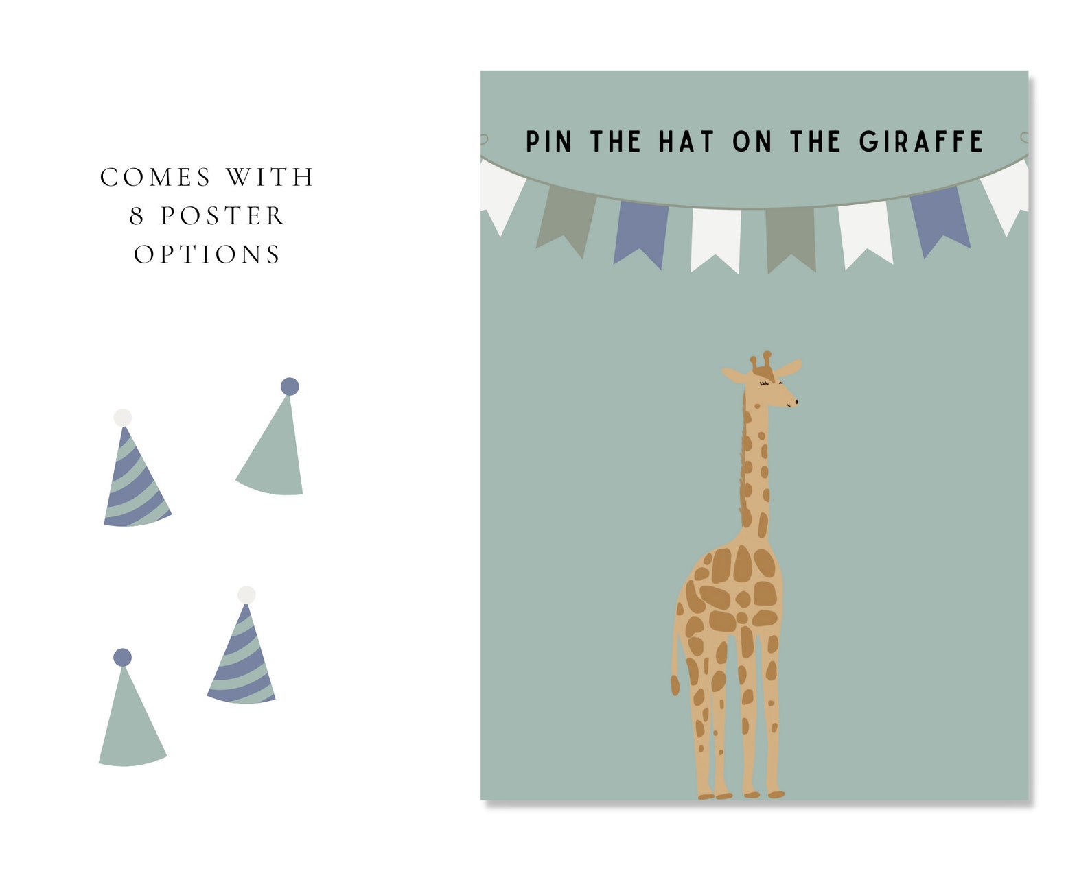 Pin the Hat on Giraffe Birthday Party Printable Game for Kids - Etsy