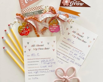 All about my Teacher Printable perfect for Teacher Christmas Gift from kids or Teacher Appreciation Week