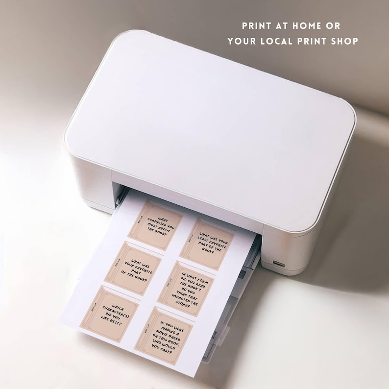 Book Club Conversation Starters Printable | 24 Book Club Questions & Prompts | CUSTOMIZABLE Icebreaker Cards for Fun Book Club Meetings image 7